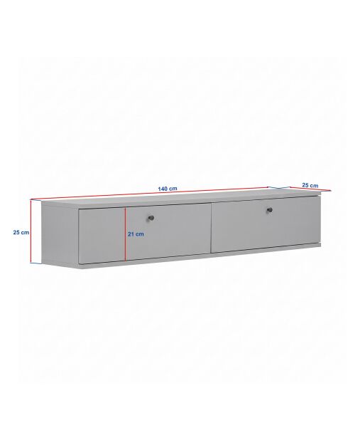 Meuble TV Ligne 140 noyer - 140×25×25 cm