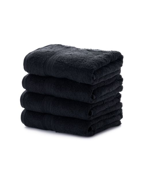4 pièces de serviettes pour les mains List noires - 50x90 cm