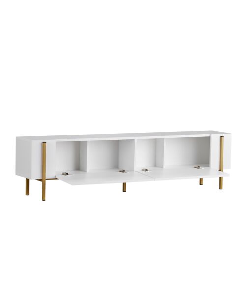 Meuble TV Nexus blanc or - 180×30×45 cm