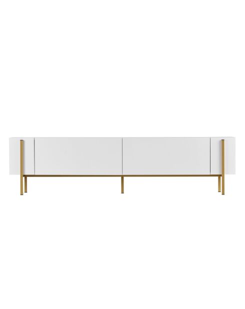 Meuble TV Nexus blanc or - 180×30×45 cm