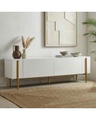 Meuble TV Nexus blanc or - 180×30×45 cm