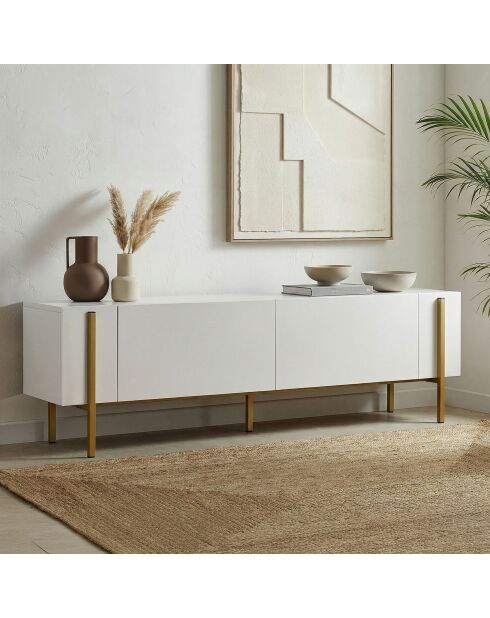 Mueble TV Nexus en oro blanco - 180×30×45 cm
