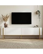 Meuble TV Nexus blanc or - 180×30×45 cm