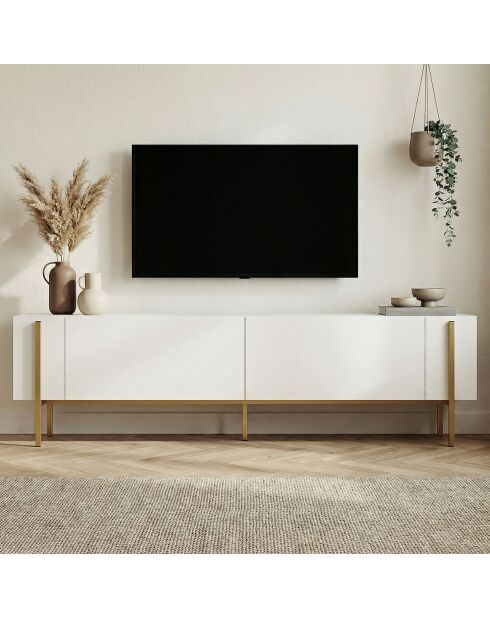 Mueble TV Nexus en oro blanco - 180×30×45 cm