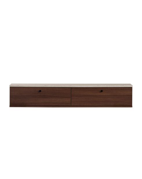 Meuble TV Ligne 140 travertin noyer - 140×25×25 cm
