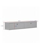 Meuble TV Ligne 140 travertin noyer - 140×25×25 cm