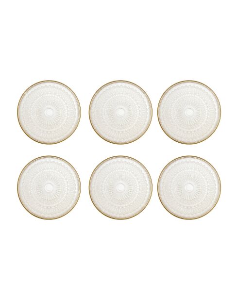 6 pièces d'assiettes à dessert Serenity transparentes - D. 21 cm