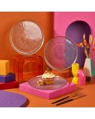 6 pièces d'assiettes à dessert Serenity transparentes - D. 21 cm