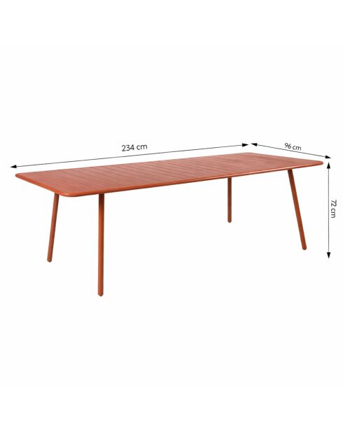 Falcou terracotta tuintafel voor 10/12 personen - 234x96x72 cm