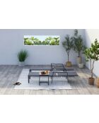 Lot de 2 transats et une table d'appoint Parivo gris - 3 pièces