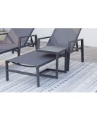 Lot de 2 transats et une table d'appoint Parivo gris - 3 pièces