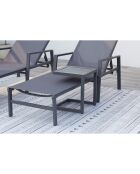 Lot de 2 transats et une table d'appoint Parivo gris - 3 pièces