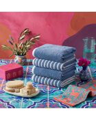 4 pièces de serviettes pour les mains Stripe Melange bleues - 50x90 cm