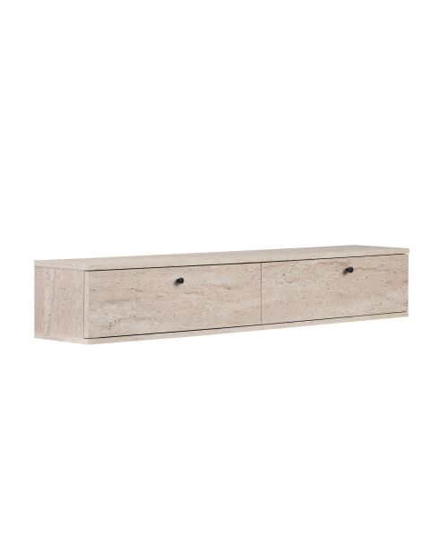 Meuble TV Ligne 160 travertin - 160×25×25 cm