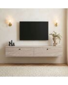Meuble TV Ligne 160 travertin - 160×25×25 cm