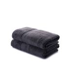 2 pièces de serviettes de bain Check noires - 70x140 cm