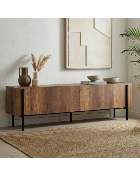 Nexus barok notenhouten tv-meubel zwart - 180×30×45 cm