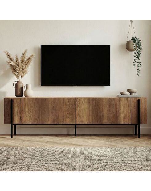 Nexus barok notenhouten tv-meubel zwart - 180×30×45 cm