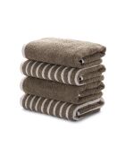 4 pièces de serviettes pour les mains Stripe Melange brunes - 50x90 cm