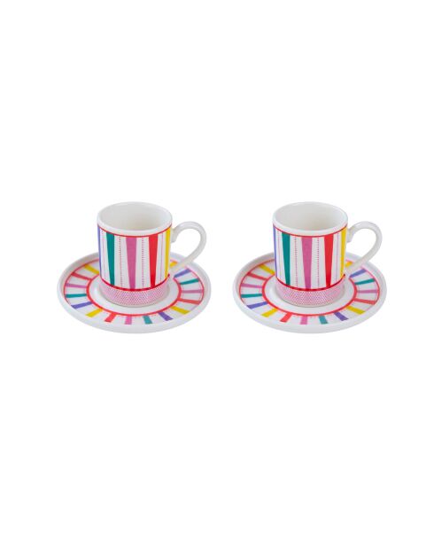 4 pièces de tasses à café 666Hac2160 multicolores - 90 ml