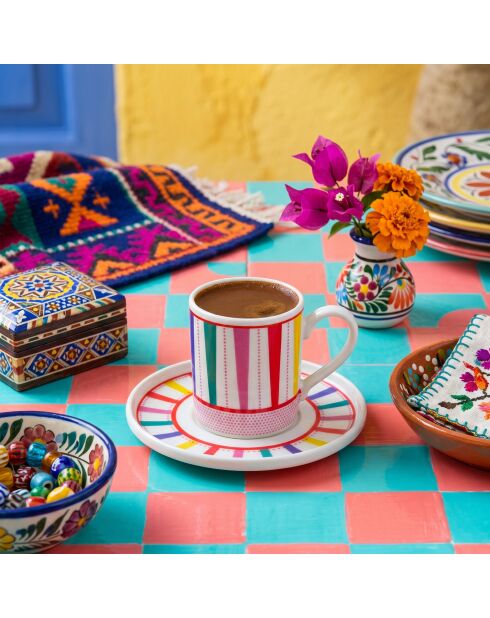 4 pièces de tasses à café 666Hac2160 multicolores - 90 ml