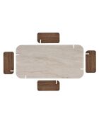 Renard Couchtisch aus Travertin-Nussbaumholz - 147×87×35 cm