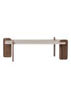 Renard Couchtisch aus Travertin-Nussbaumholz - 147×87×35 cm