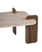 Renard Couchtisch aus Travertin-Nussbaumholz - 147×87×35 cm