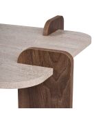 Renard Couchtisch aus Travertin-Nussbaumholz - 147×87×35 cm