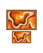 2 pièces de Tapis de bain Asr07 orange - 50x60 cm/60x100 cm
