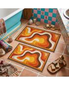2 pièces de Tapis de bain Asr07 orange - 50x60 cm/60x100 cm