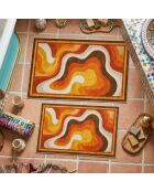2 pièces de Tapis de bain Asr07 orange - 50x60 cm/60x100 cm