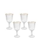 4 pièces de verres à vin Splendide 240 doré/transparent - 8,2x8,2x15,9 cm