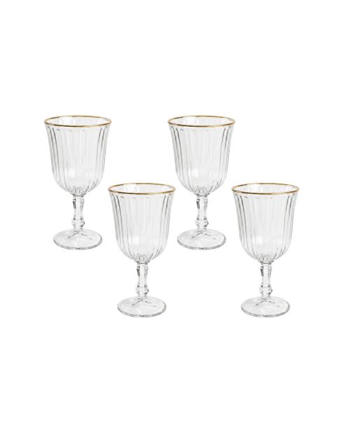 4 pièces de verres à vin Splendide 240 doré/transparent - 8,2x8,2x15,9 cm