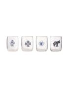 4 pièces de verres Lucky 280 doré/transparent - 7,2x7,2x8,9 cm