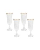 4 pièces de verres à vin Splendide 120 doré/transparent - 6x6x15,8 cm