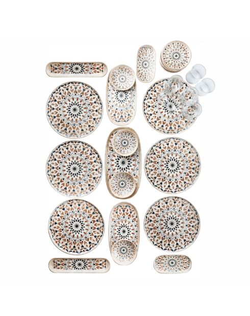29 pièces Service à petit-déjeuner Por-Ad1381 multicolores