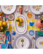 26 pièces Service de table 666Hac2227 blanc/jaune/bleu