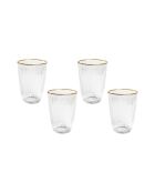 4 pièces de verres Splendid 395 doré/transparent - 8,5x8,5x12 cm