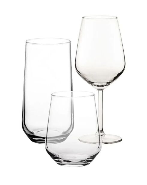 18 pièces Service de verres Allegra 18 transparentes - 350 ml/425 ml/470 ml