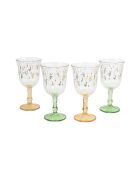 4 pièces de verres à vin Botanique 240 jaune/vert - 8,2x8,2x15,9 cm