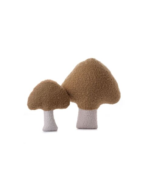 2 pièces de coussins Mushroom Set brun/blanc - 38x38 cm