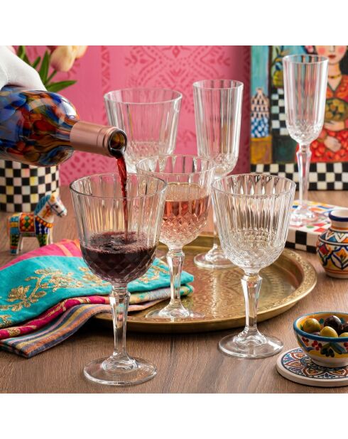 6 pièces de verres à vin Pb 440230 transparentes - 8,5x8,5x17 cm