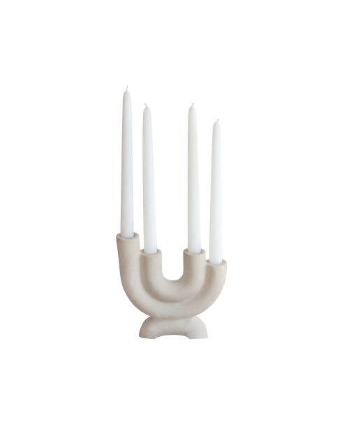 5 Stück beigefarbene Kerzenständer von Four Arms — 17,5 x 18,5 cm