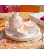 5 velas Ers1271 blancas, 18 x 18 cm, 8,5 x 7 cm, 9 x 9 cm, 3 x 6 cm