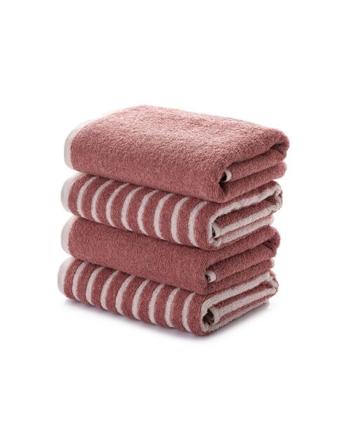 4 pièces de serviettes pour les mains Stripe Melange roses - 50x90 cm