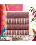 4 pièces de serviettes pour les mains Stripe Melange roses - 50x90 cm