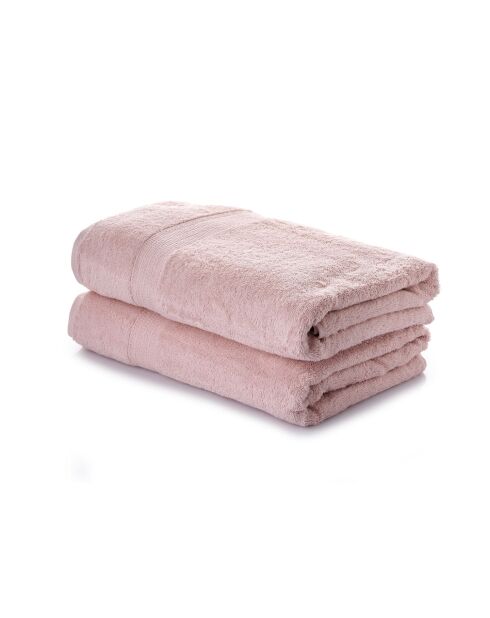 2 pièces de serviettes de bain Lanes rose clair - 70x140 cm