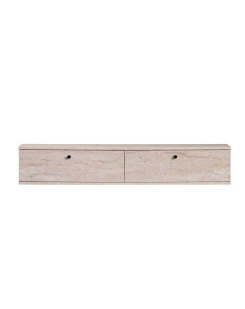 Meuble TV Ligne 140 travertin - 140×25×25 cm