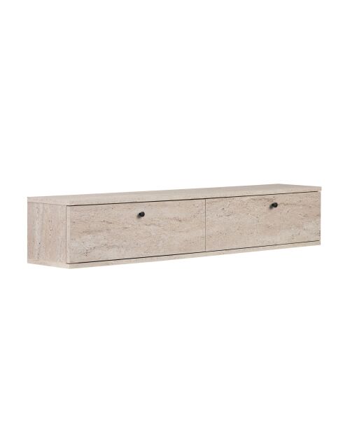 Meuble TV Ligne 140 travertin - 140×25×25 cm